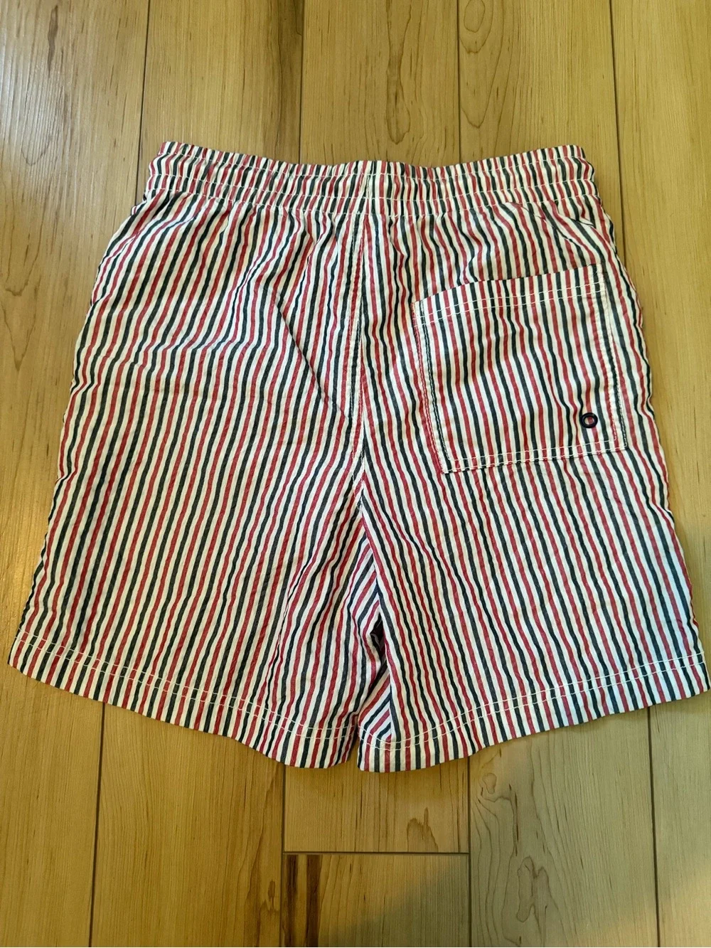 Old Navy Boys Red White Blue Striped Swim Trunks